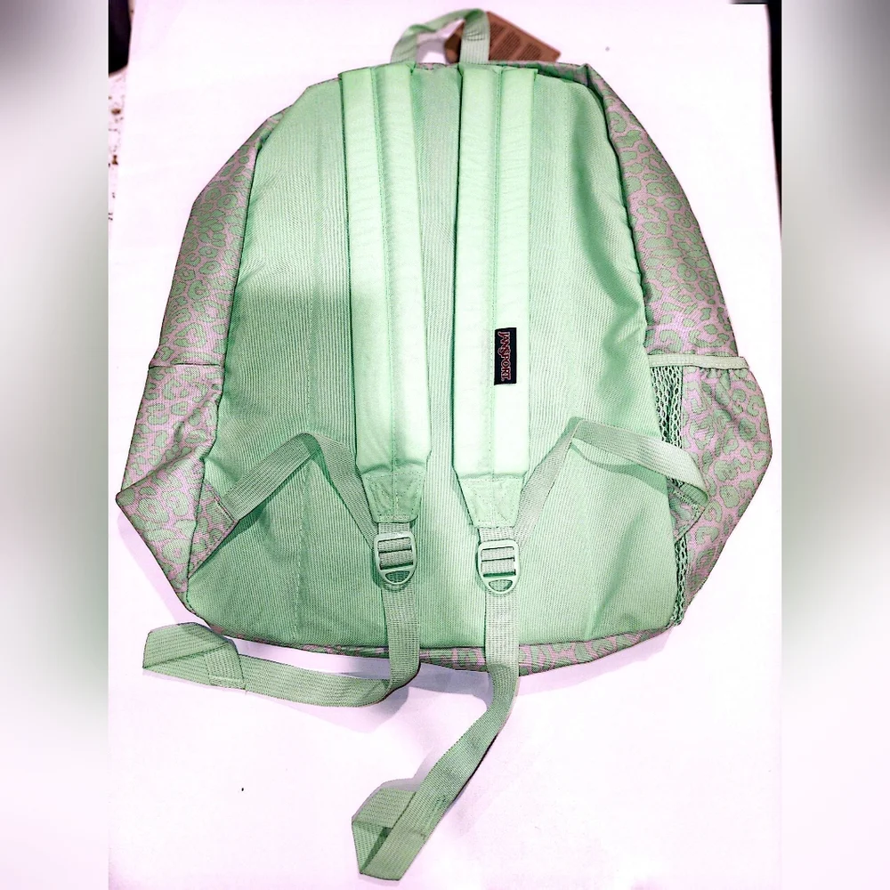 JanSport Backpack - Cross Town Digital Cheetah (Bright Green & Grey) - Picture 2 of 2